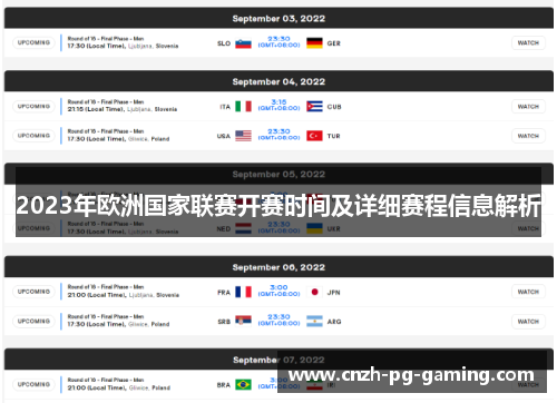 2023年欧洲国家联赛开赛时间及详细赛程信息解析 2023年欧洲国家联赛开赛时间及详细赛程信息解析